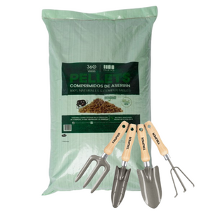 COMBO: Saco de pellets 35 kg + Herramientas de jardinería